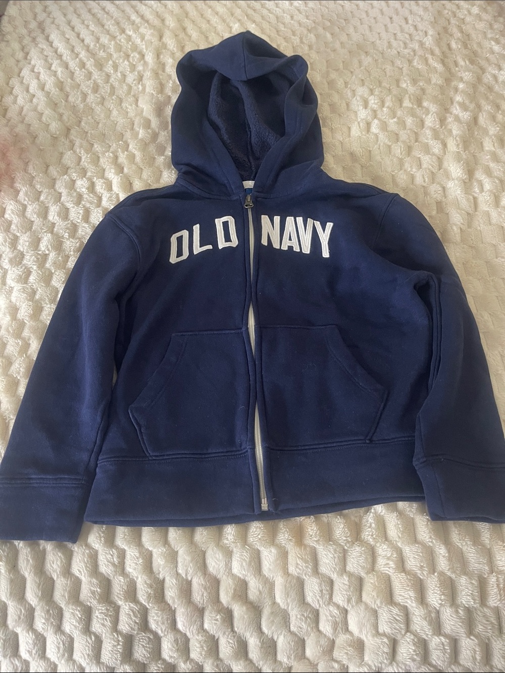 Old Navy Navy Blue Boy’s Full-Zip Hooded Sweatshirt
